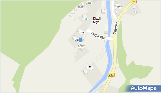 Zawoja, Zawoja, 2454, mapa Zawoja