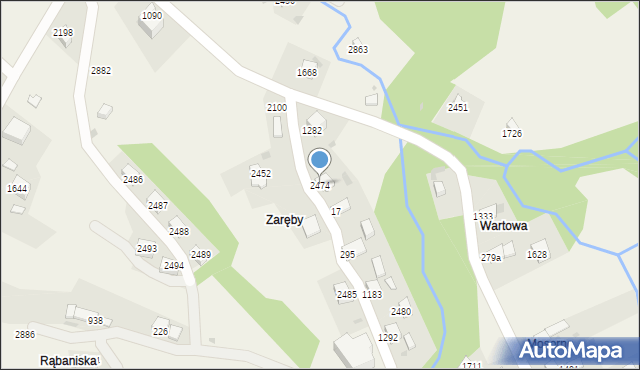 Zawoja, Zawoja, 2474, mapa Zawoja