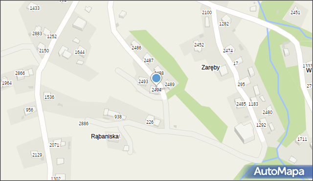 Zawoja, Zawoja, 2494, mapa Zawoja