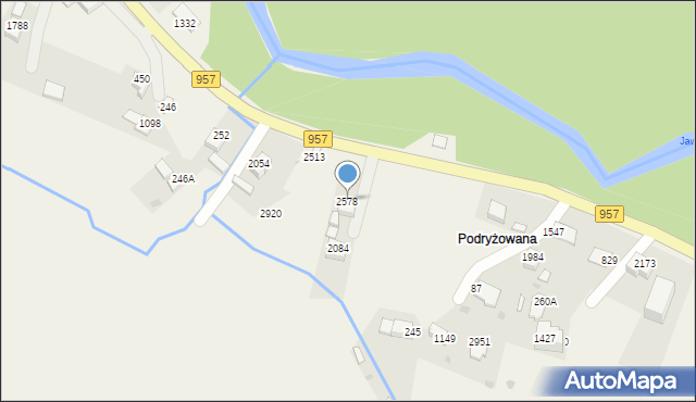 Zawoja, Zawoja, 2578, mapa Zawoja