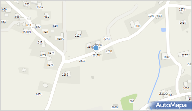 Zawoja, Zawoja, 2617b, mapa Zawoja