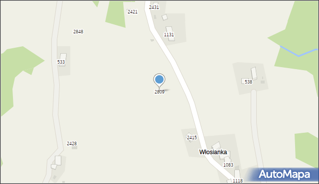 Zawoja, Zawoja, 2809, mapa Zawoja