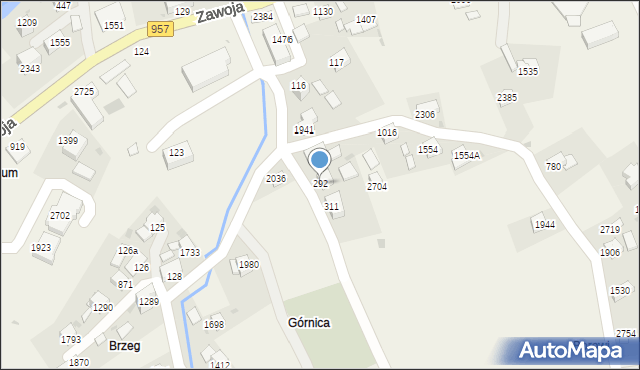 Zawoja, Zawoja, 292, mapa Zawoja