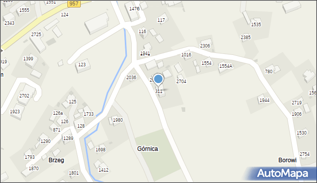 Zawoja, Zawoja, 311, mapa Zawoja