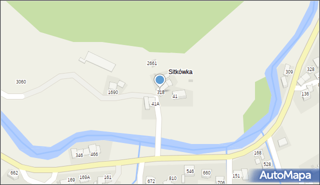 Zawoja, Zawoja, 318, mapa Zawoja