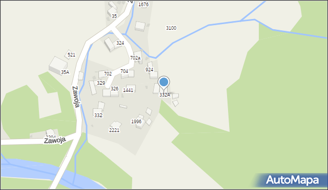 Zawoja, Zawoja, 332A, mapa Zawoja