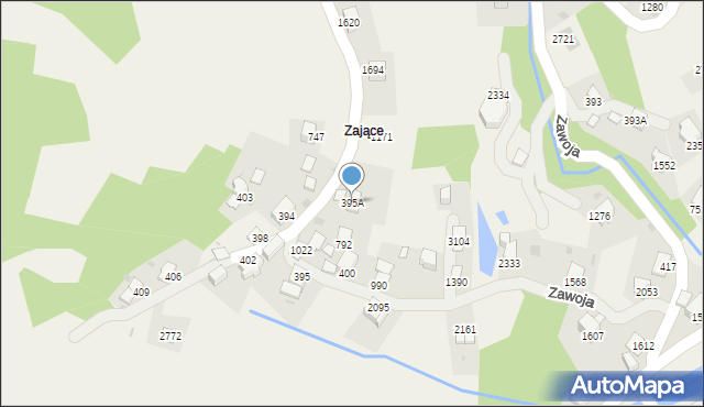 Zawoja, Zawoja, 395A, mapa Zawoja