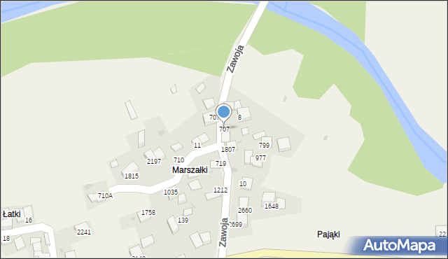 Zawoja, Zawoja, 707, mapa Zawoja