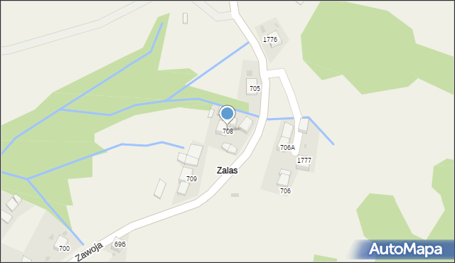 Zawoja, Zawoja, 708, mapa Zawoja