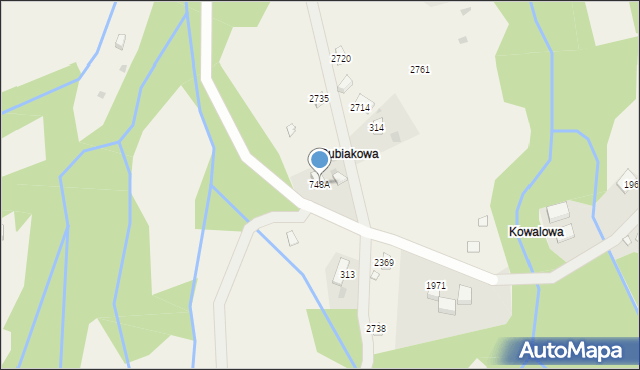 Zawoja, Zawoja, 748A, mapa Zawoja