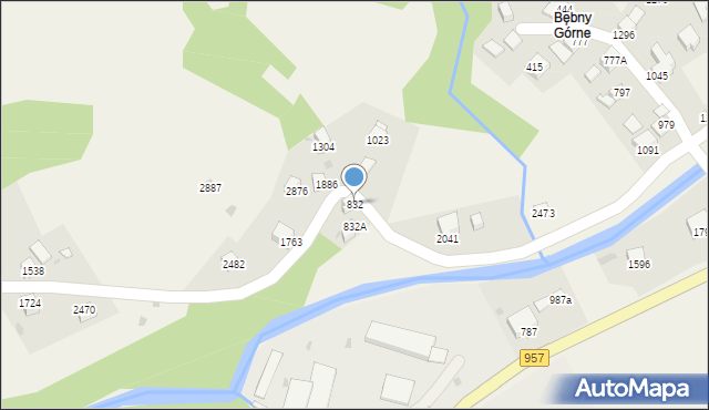 Zawoja, Zawoja, 832, mapa Zawoja