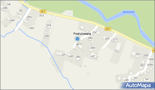 Zawoja, Zawoja, 87, mapa Zawoja