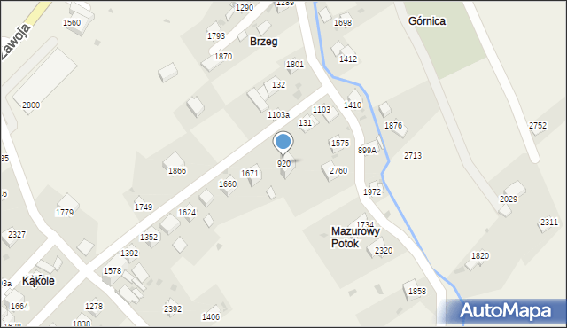 Zawoja, Zawoja, 920, mapa Zawoja