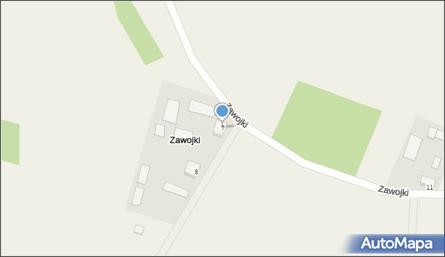 Zawojki, Zawojki, 7, mapa Zawojki