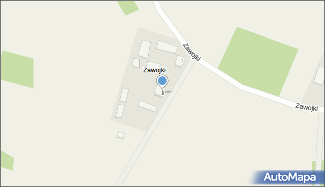 Zawojki, Zawojki, 8, mapa Zawojki