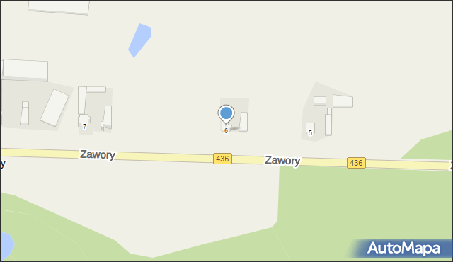 Zawory, Zawory, 6, mapa Zawory