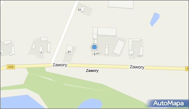 Zawory, Zawory, 8, mapa Zawory