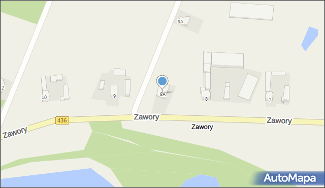 Zawory, Zawory, 8A, mapa Zawory