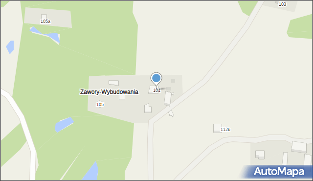 Zawory, Zawory, 104, mapa Zawory