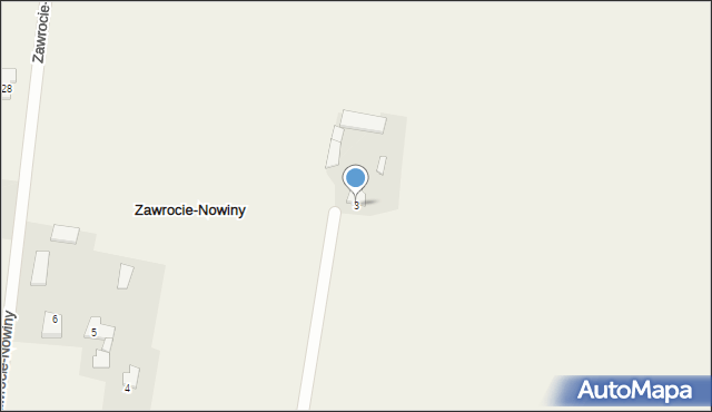 Zawrocie-Nowiny, Zawrocie-Nowiny, 3, mapa Zawrocie-Nowiny