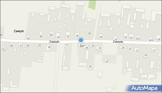 Zawyki, Zawyki, 35A, mapa Zawyki