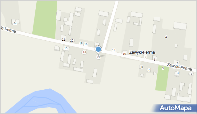 Zawyki-Ferma, Zawyki-Ferma, 11, mapa Zawyki-Ferma