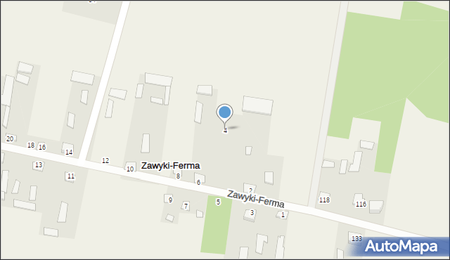 Zawyki-Ferma, Zawyki-Ferma, 4, mapa Zawyki-Ferma