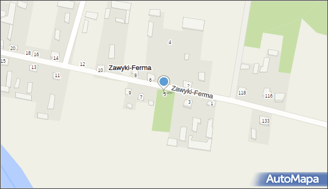 Zawyki-Ferma, Zawyki-Ferma, 5, mapa Zawyki-Ferma