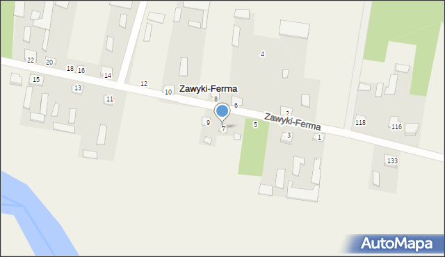 Zawyki-Ferma, Zawyki-Ferma, 7, mapa Zawyki-Ferma