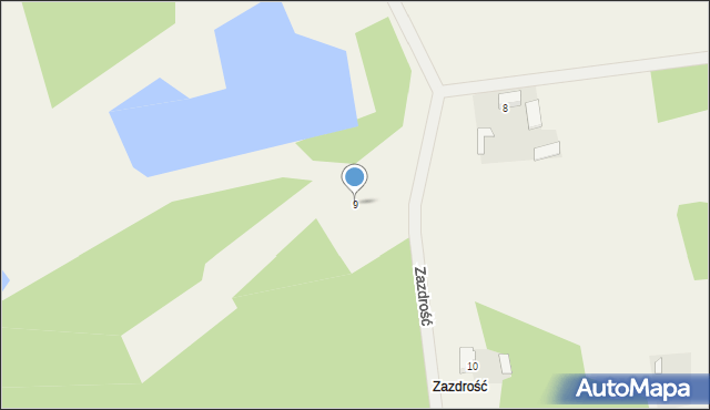 Zazdrość, Zazdrość, 9, mapa Zazdrość