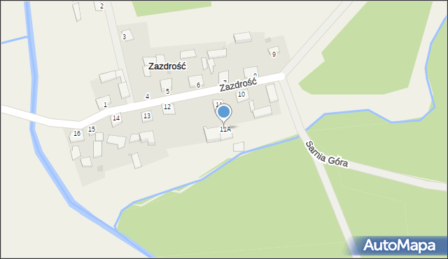 Zazdrość, Zazdrość, 11A, mapa Zazdrość