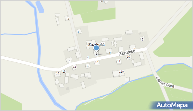 Zazdrość, Zazdrość, 5, mapa Zazdrość