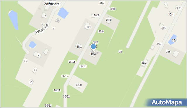 Zaździerz, Zaździerz, 36/2, mapa Zaździerz