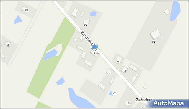 Zaździerz, Zaździerz, 5, mapa Zaździerz