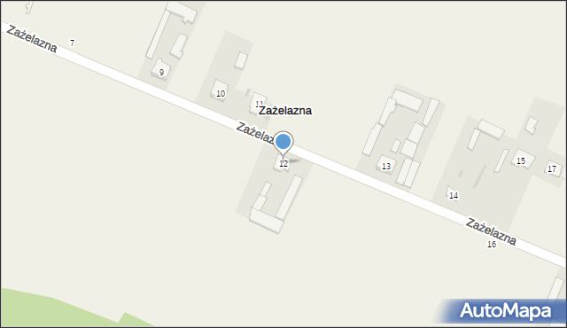 Zażelazna, Zażelazna, 12, mapa Zażelazna