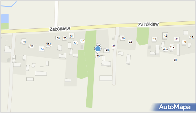 Zażółkiew, Zażółkiew, 50, mapa Zażółkiew