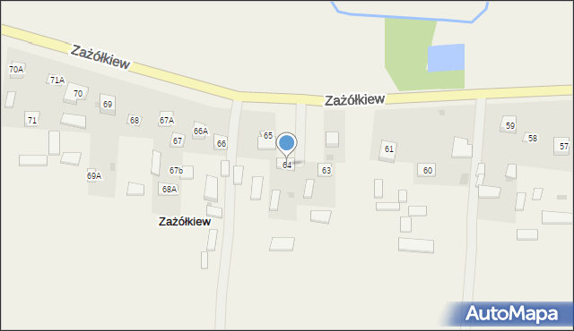 Zażółkiew, Zażółkiew, 64, mapa Zażółkiew