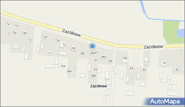 Zażółkiew, Zażółkiew, 67A, mapa Zażółkiew