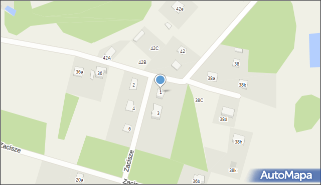 Zblewo, Zacisze, 1, mapa Zblewo