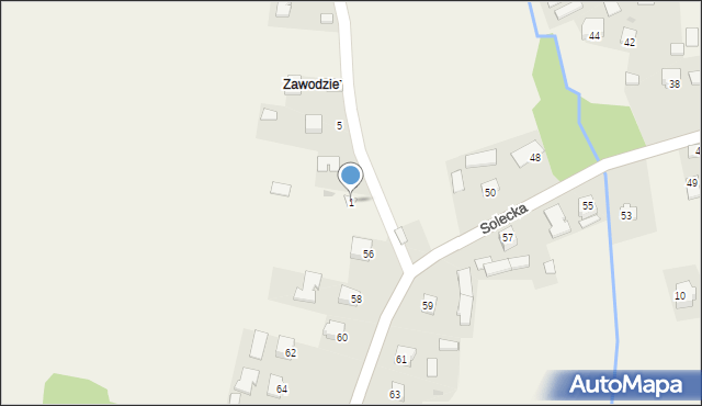 Zborów, Zawodzie, 1, mapa Zborów