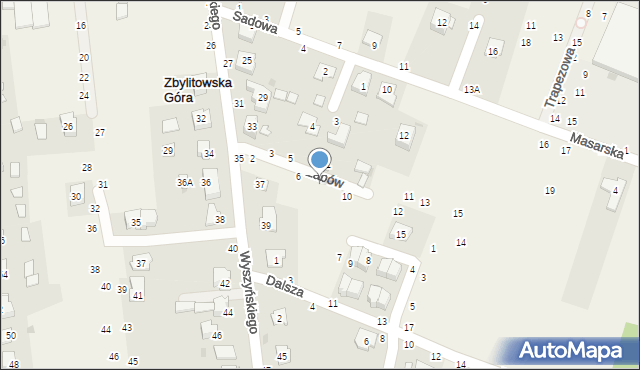 Zbylitowska Góra, Żabów, 8, mapa Zbylitowska Góra