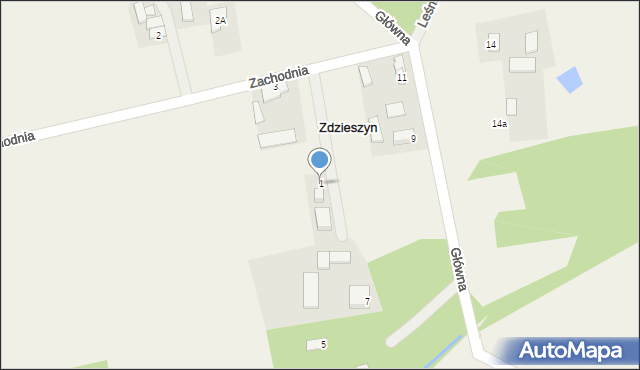 Zdzieszyn, Zachodnia, 1, mapa Zdzieszyn