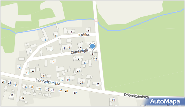 Zębowice, Zamknięta, 8, mapa Zębowice