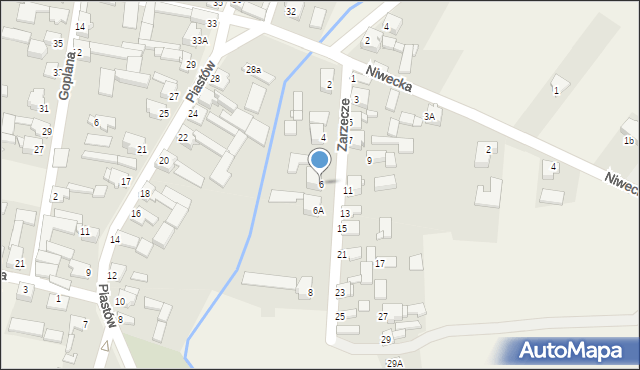 Żelisławice, Zarzecze, 6, mapa Żelisławice