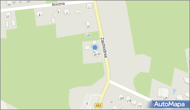 Zelów, Zachodnia, 10, mapa Zelów