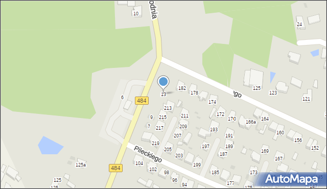 Zelów, Zachodnia, 13, mapa Zelów