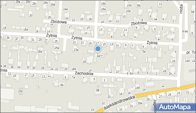 Zgierz, Zachodnia, 14, mapa Zgierz