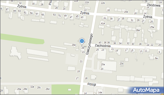 Zgierz, Zachodnia, 29, mapa Zgierz