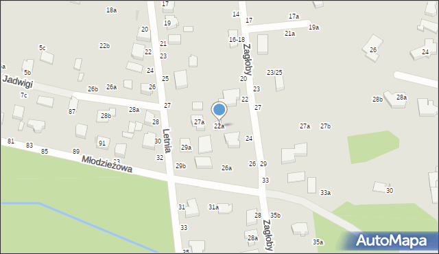 Zgierz, Zagłoby Jana Onufrego, 22a, mapa Zgierz