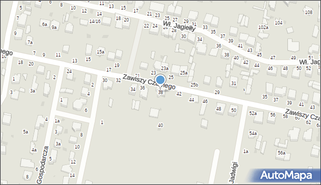 Zgierz, Zawiszy Czarnego, 38, mapa Zgierz